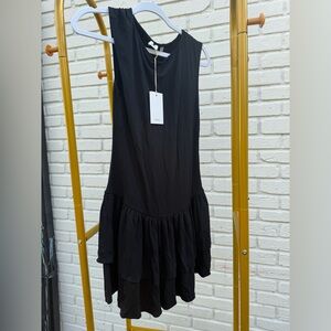 Wilfred Black Sleeveless Ruffle Hem Mini Dress size M NWT